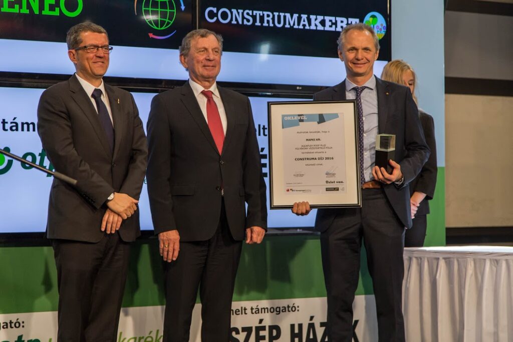 Bontás nélküli vízszigetelővel nyert Construma díjat a Mapei Kft.