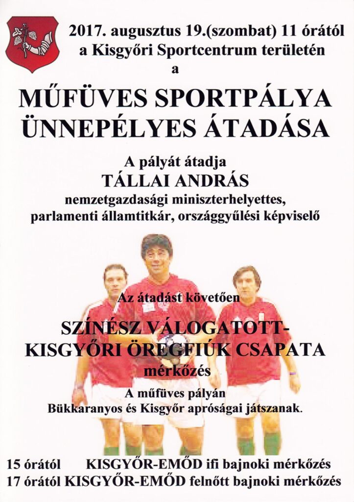 Kisgyőrben műfüves Sportpályát avatnak