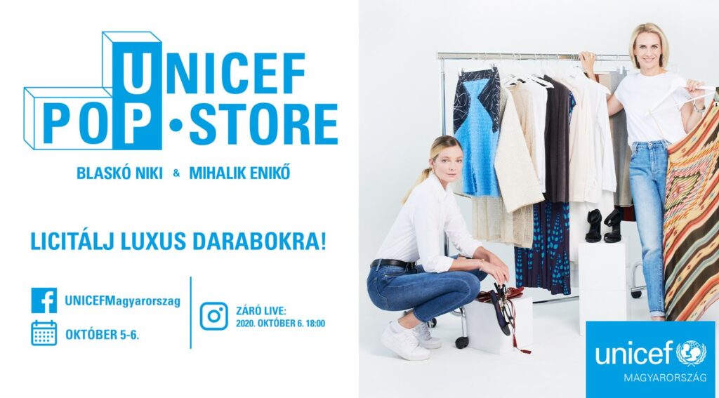 Luxus ruhadarabok aukciójával is színesedik az október 9-én kezdődő UNICEF Pop-Up Store