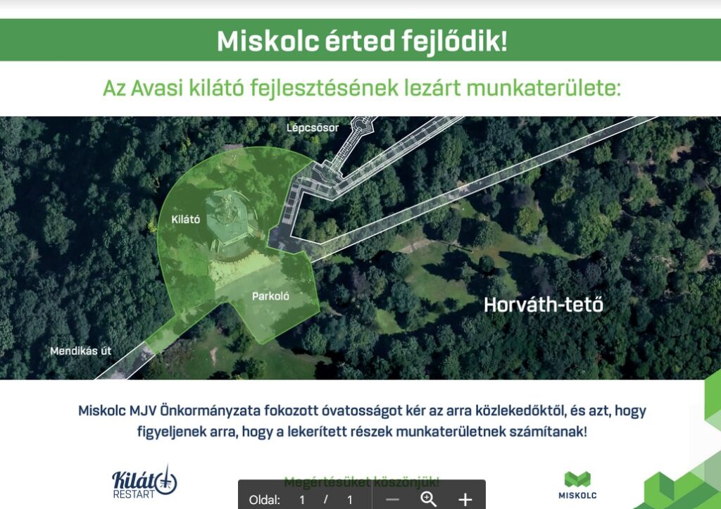 Kilátó ReStart – Hétfőn elkezdődik a munka Miskolcon