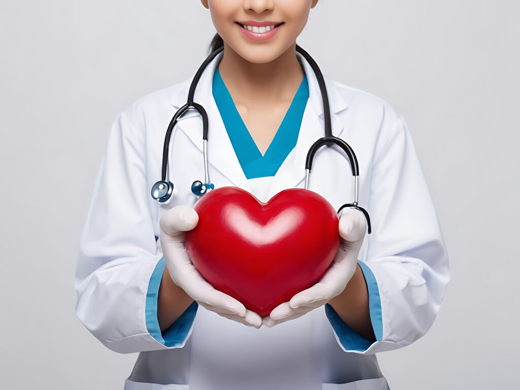 Valentine's Day Medical Concept Doctor with Heart 3D Render