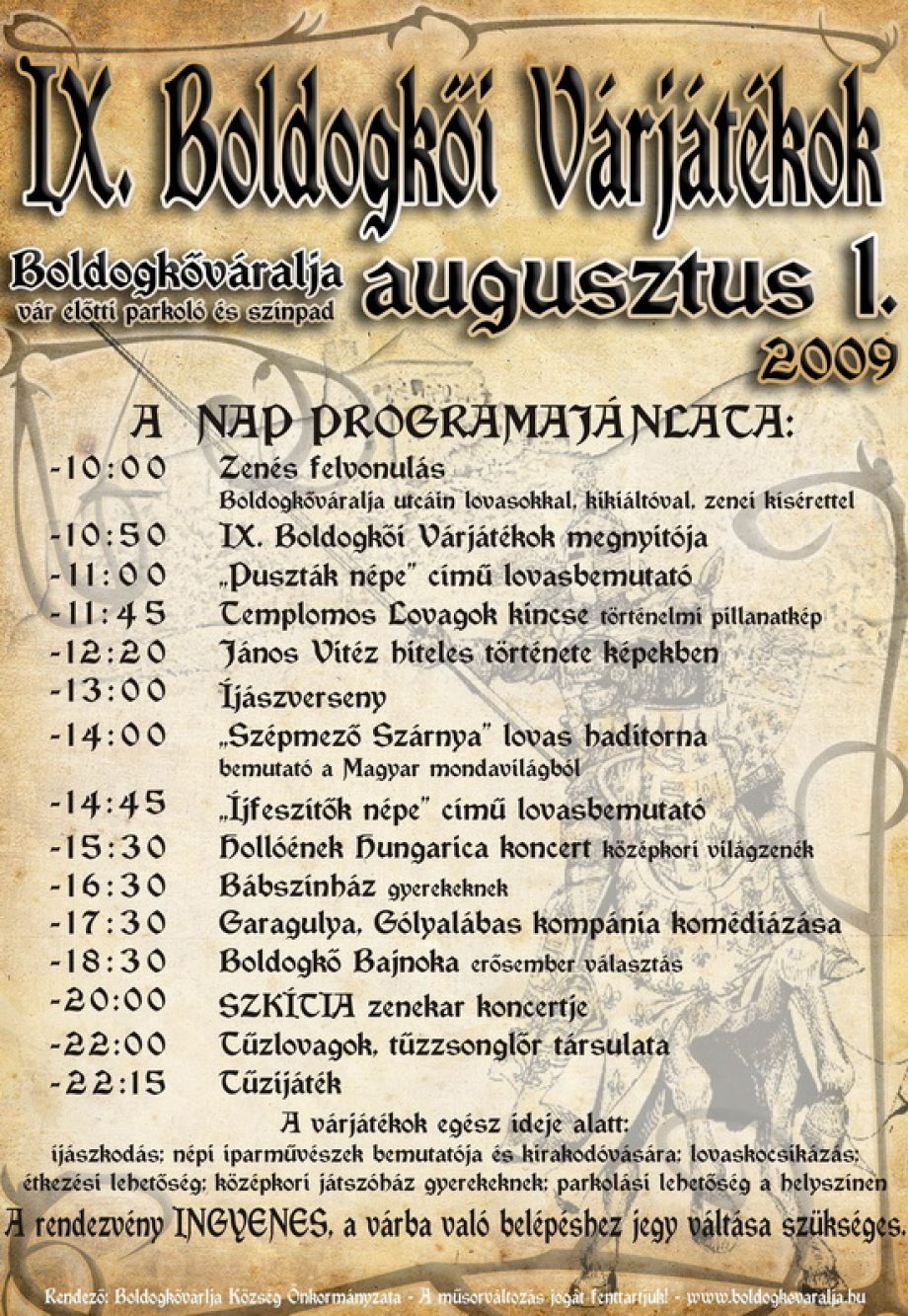 IX. Boldogkői Várjátékok