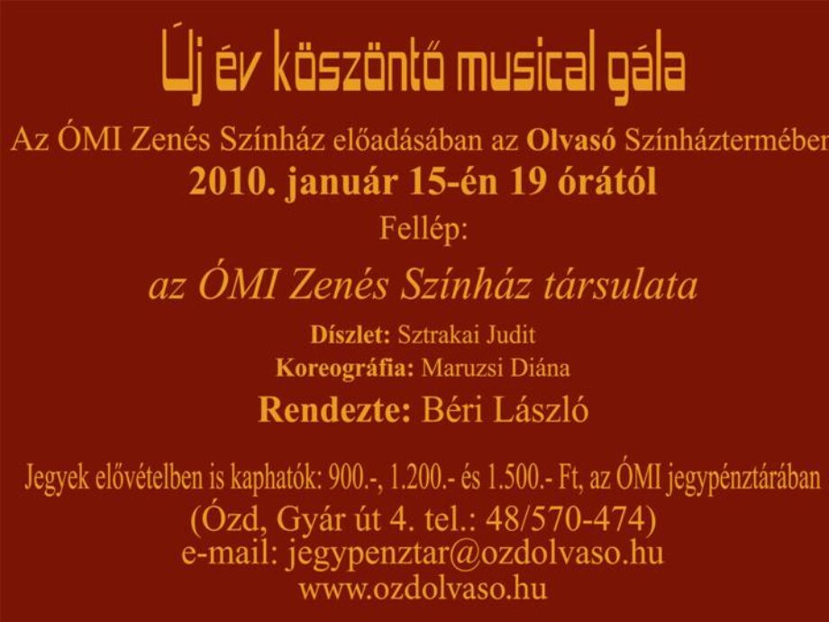 Új év köszöntő musical gála