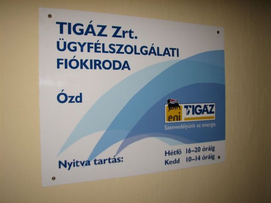 Ügyfélszolgálati irodát nyitott Ózdon a Tigáz
