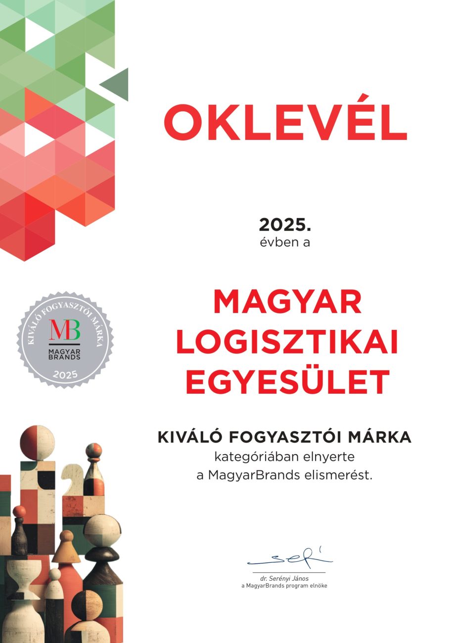 Magyar Logisztikai Egyesület (MLE) - MagyarBrands 2025 oklevél (KRPR.hu)