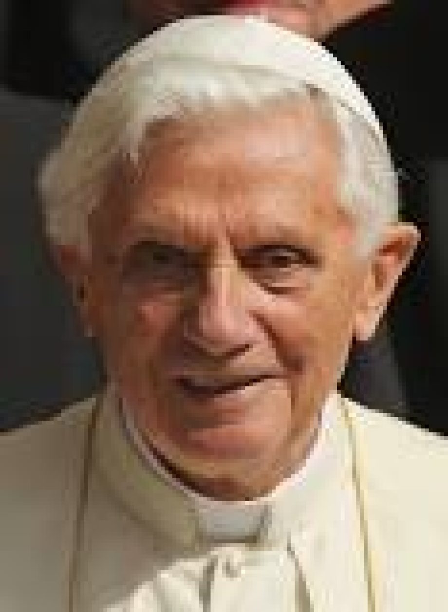 ERFURT, GERMANY - SEPTEMBER 23:  Pope Benedict XVI poses for a group photo with Catholic clergy and other people after leading an ecumenical devotion at Augustinerkloster abbey on September 23, 2011 in Erfurt, Germany. The Pope is in Erfurt on the second of a four-day visit to Germany.  (Photo by Sean Gallup/Getty Images)